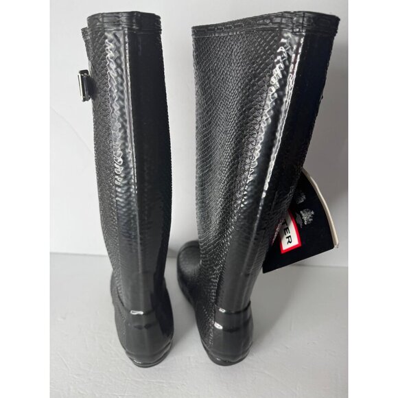 NEW Hunter Hunter Carnaby Boa Snake Rain Boots Black EU 35 36 US 5 UK 3 - Picture 11 of 12